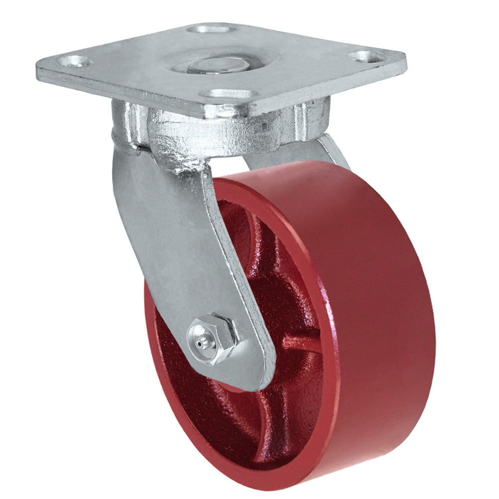 Swivel caster, 4" x 2" ductile steel wheel, Plate 4 x 4-1/2"