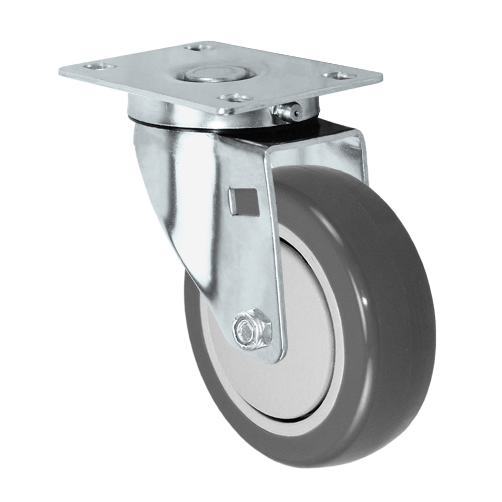 Swivel caster, 4" x 1-1/4" polyurethane wheel, Plate 2-3/8 x 3-5/8"