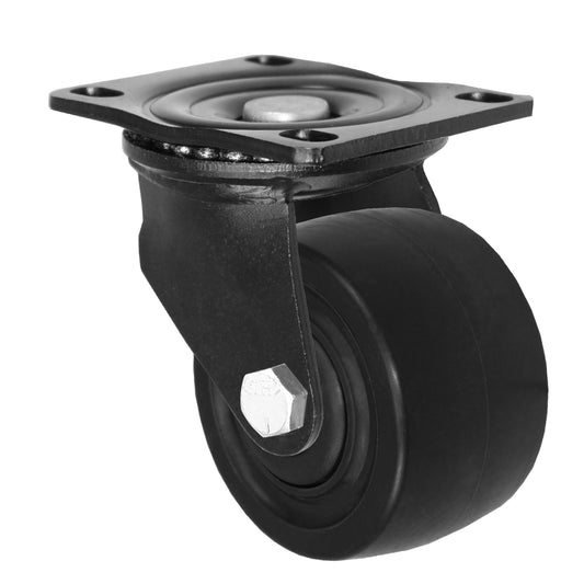 Swivel caster, 3" x 1-13/16" glass-filled nylon wheel, Plate 3-1/8 x 4-1/8"