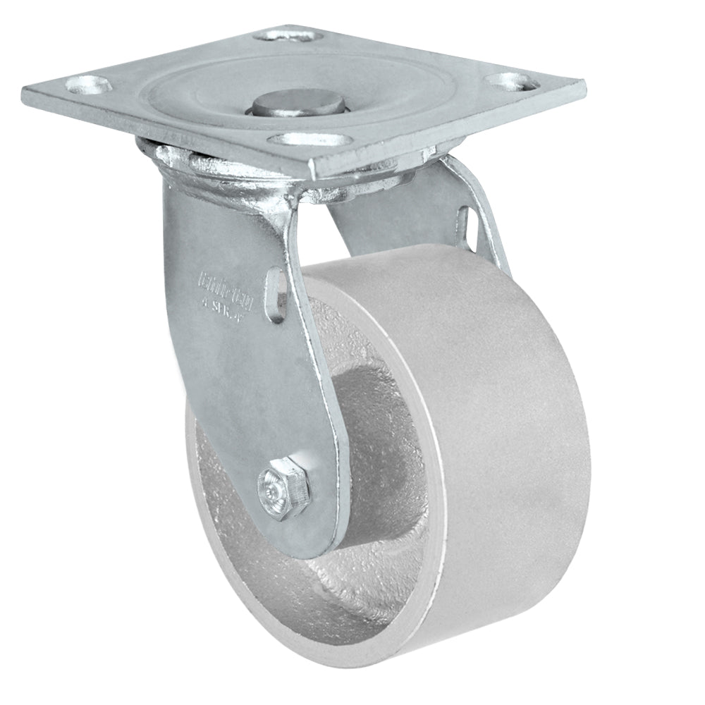 Swivel caster, 4" x 2" semi-steel wheel, Plate 4 x 4-1/2"