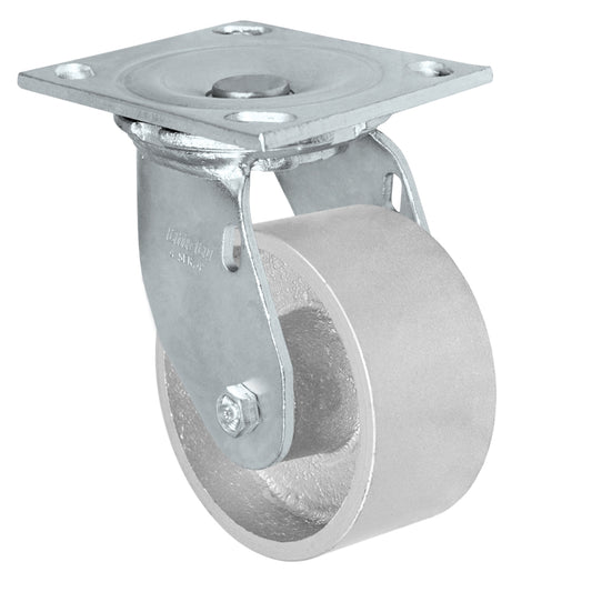 Swivel caster, 4" x 2" semi-steel wheel, Plate 4 x 4-1/2"
