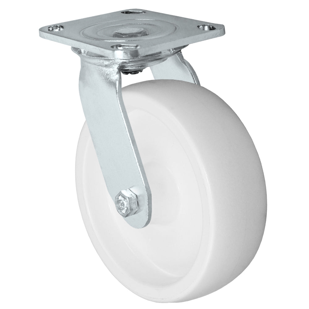 Swivel caster, 6" x 2" polyolefin wheel, Plate 4 x 4-1/2"