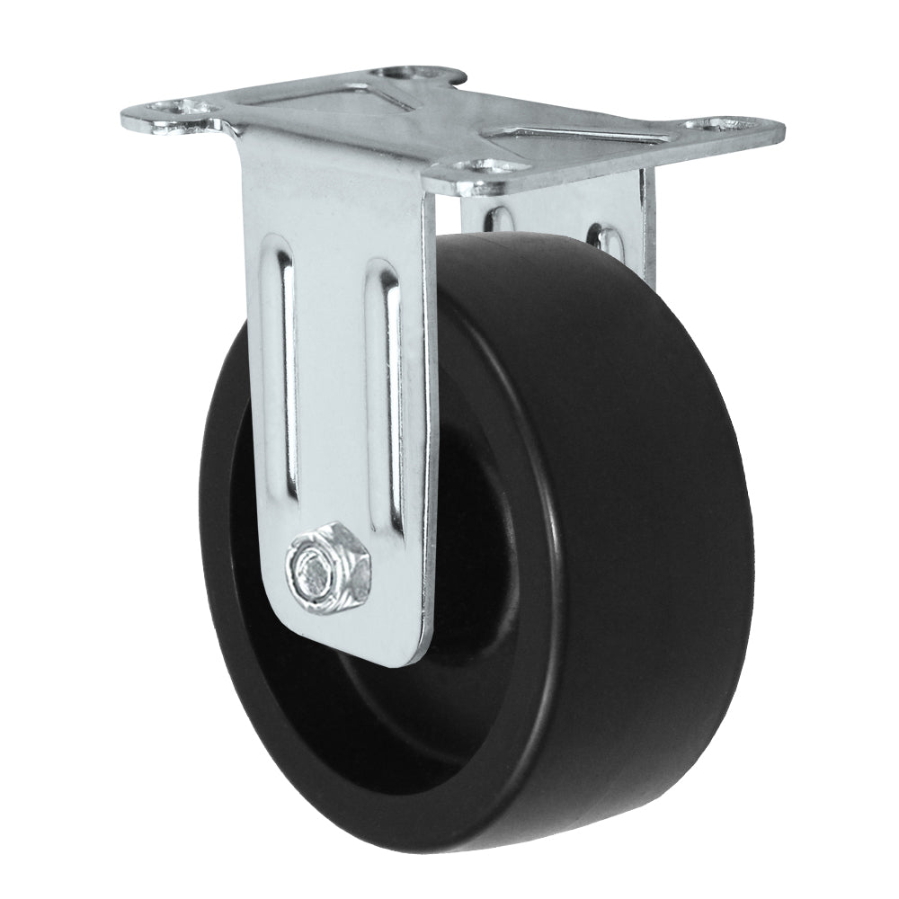 Rigid caster, 3" x 1-1/4" polyolefin wheel, Plate 2-3/8 x 3-5/8"