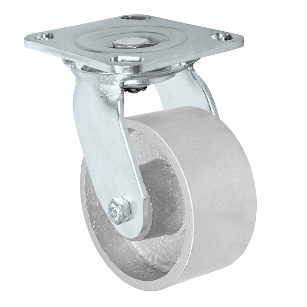 Swivel caster, 4" x 2" semi-steel wheel, Plate 4 x 4-1/2"
