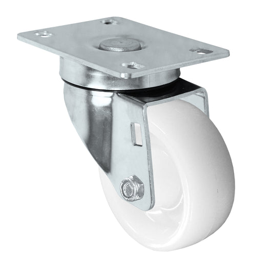 Swivel caster, 3" x 1-1/4" nylon wheel, Plate 2-3/8 x 3-5/8"