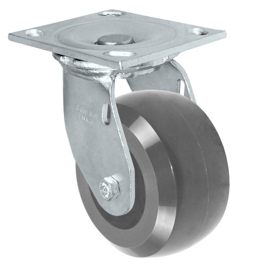 Swivel caster, 4" x 2" hd solid polyurethane wheel, Plate 4 x 4-1/2"