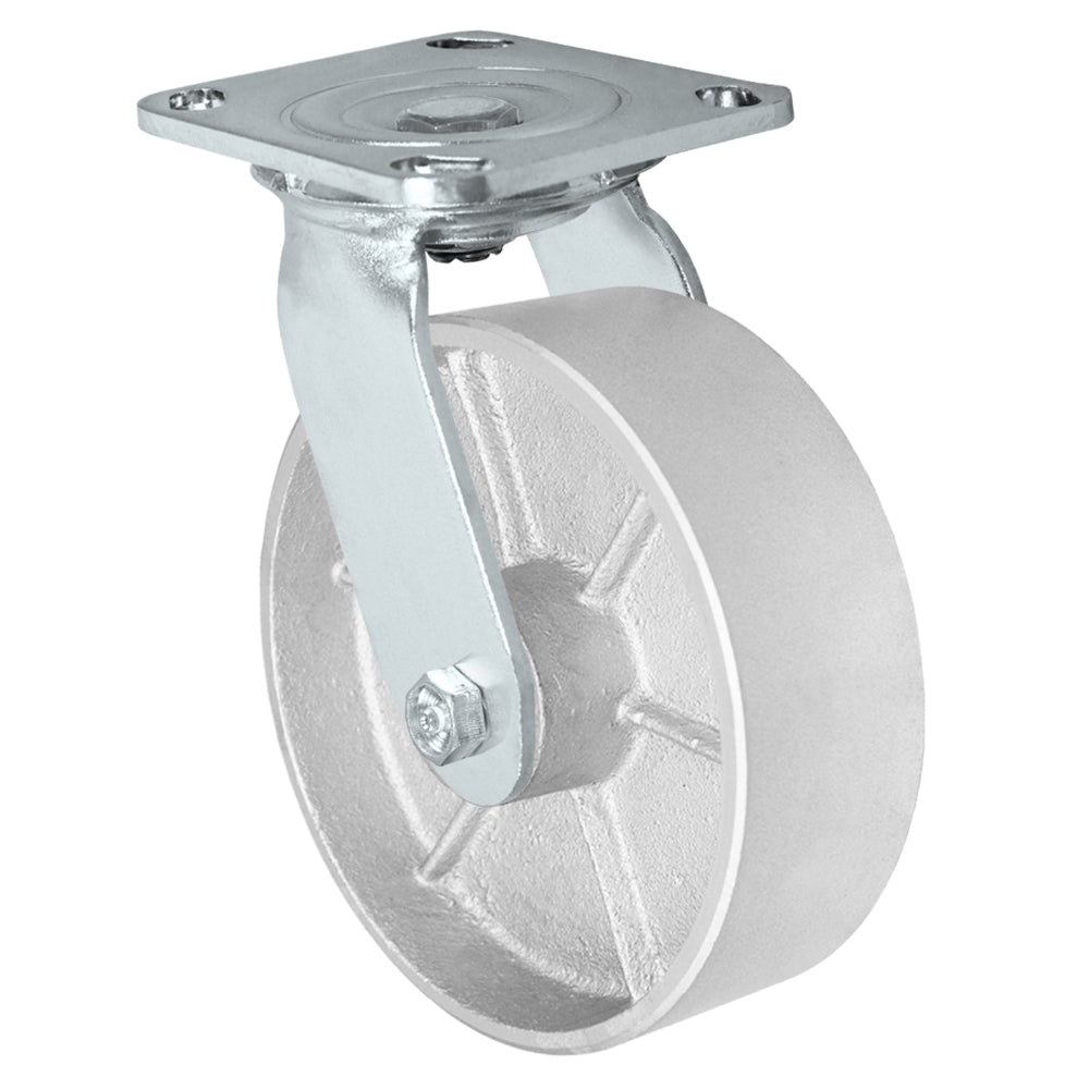Swivel caster, 6" x 2" semi-steel wheel, Plate 4 x 4-1/2"