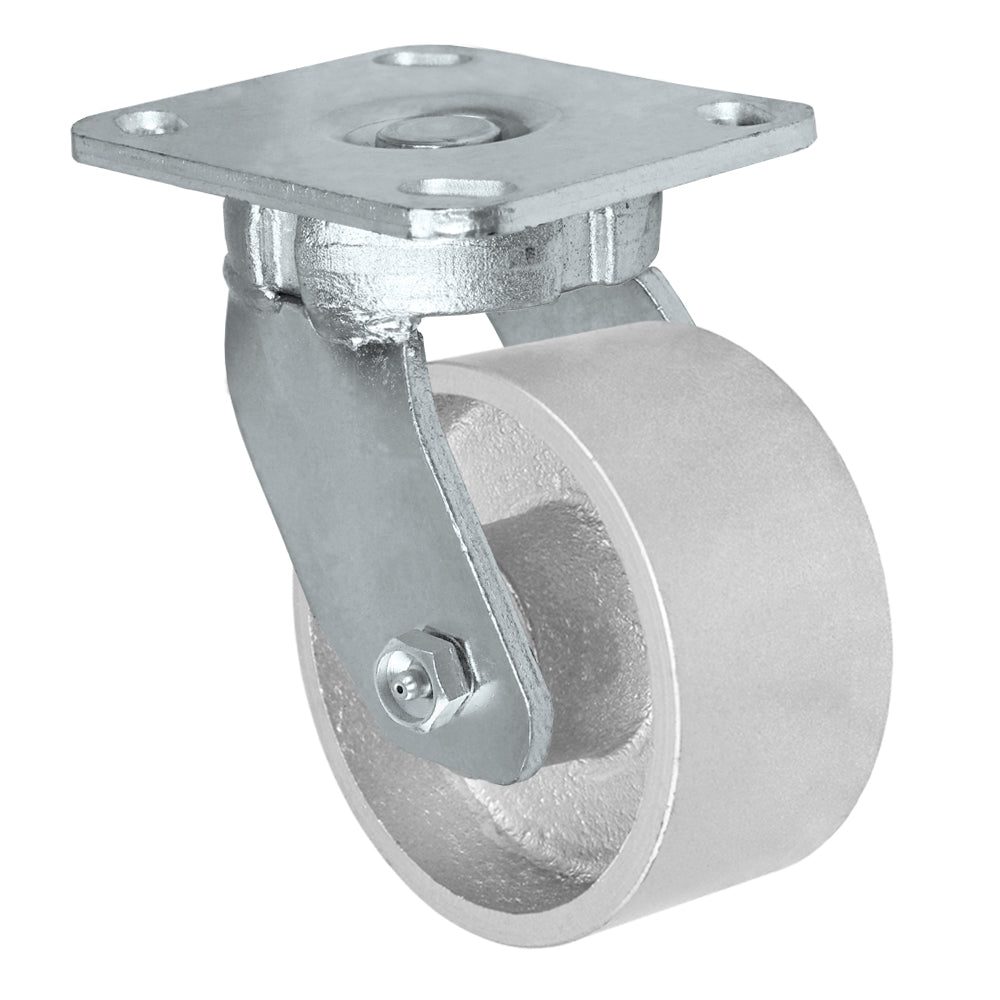 Swivel caster, 4" x 2" semi-steel wheel, Plate 4 x 4-1/2"