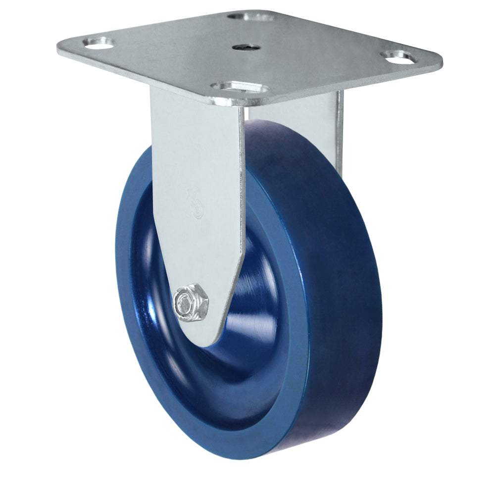 Rigid caster, 5" x 1-1/4" solid polyurethane wheel, Plate 2-3/8 x 3-5/8"