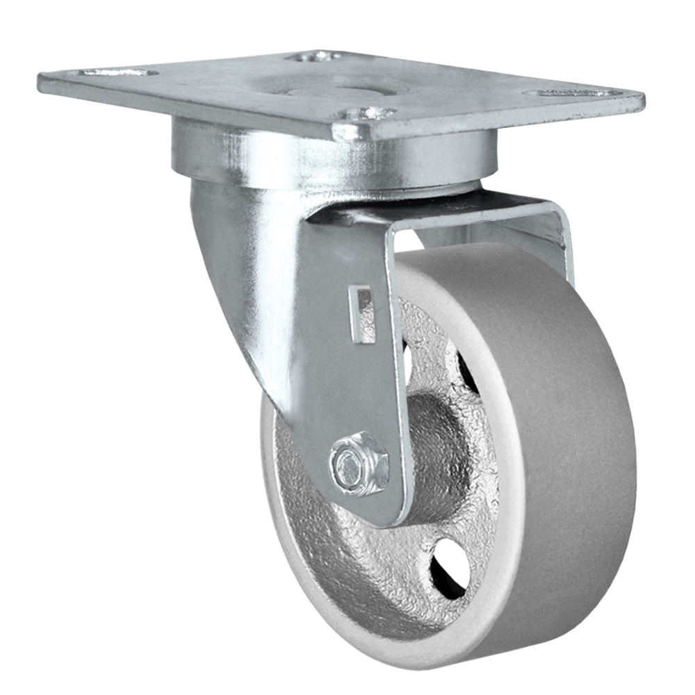 Swivel caster, 3" x 1-1/4" semi-steel wheel, Plate 3-1/8 x 4-1/8"