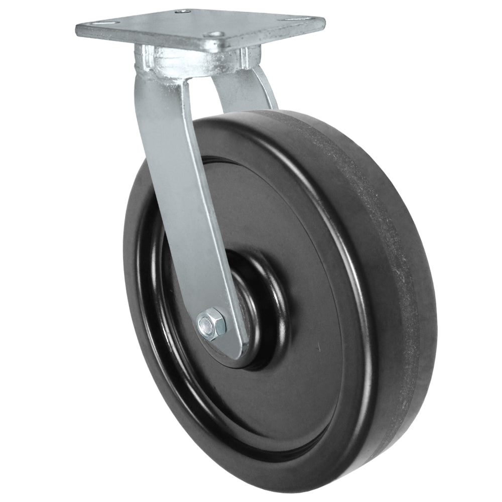 Swivel caster, 12" x 3" phenolic wheel, Plate 4-1/2 x 6-1/4"