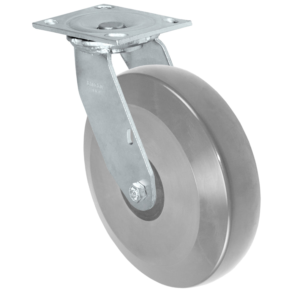 Swivel caster, 8" x 2" hd solid polyurethane wheel, Plate 4 x 4-1/2"