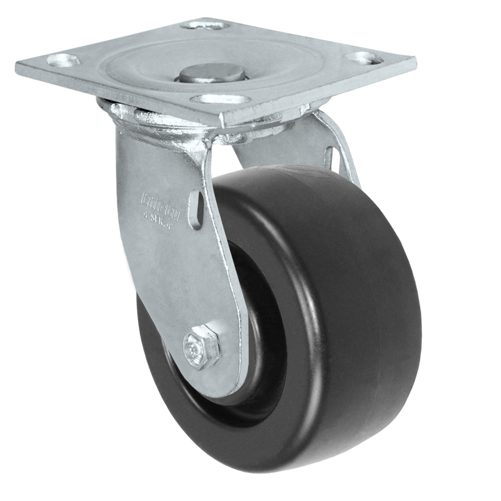 Swivel caster, 4" x 2" hd polyolefin wheel, Plate 4 x 4-1/2"
