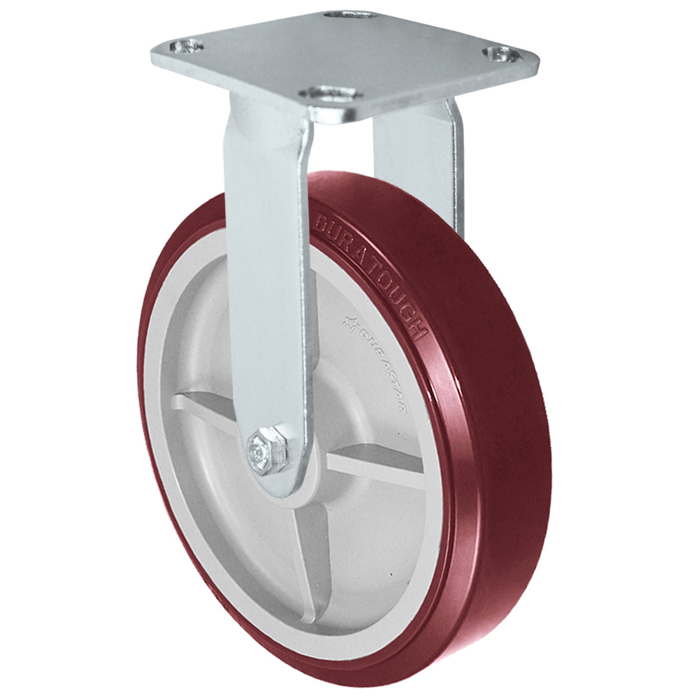 Rigid caster, 4" x 2" duratough polyurethane wheel, Plate 4 x 4-1/2"
