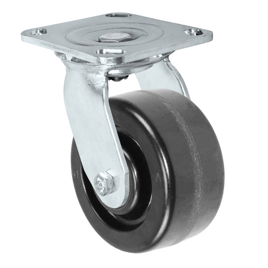 Swivel caster, 4" x 2" phenolic wheel, Plate 4 x 4-1/2"