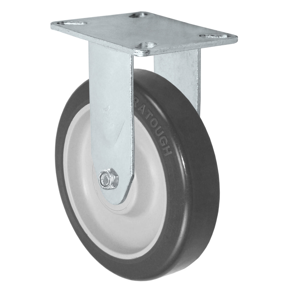 Rigid caster, 5" x 1-1/4" duratough polyurethane wheel, Plate 3-1/8 x 4-1/8"