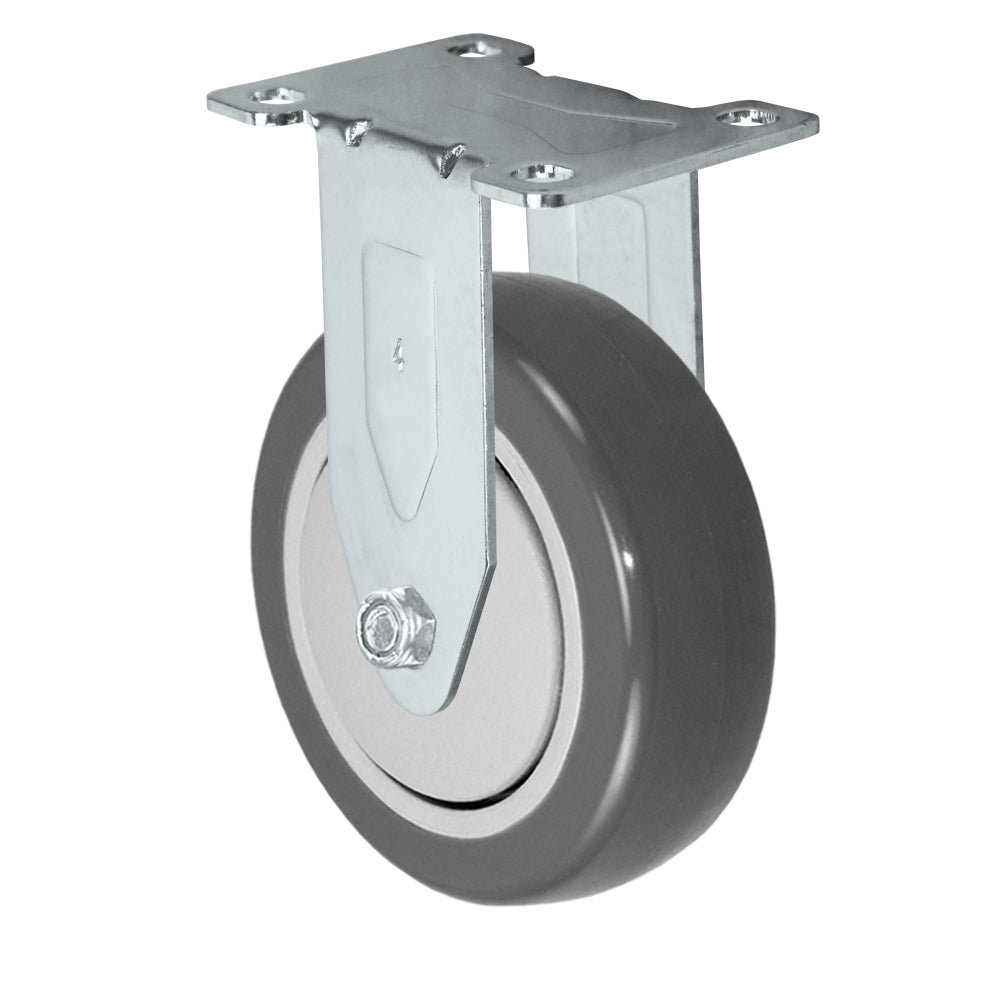 Rigid caster, 3" x 1-1/4" polyurethane wheel, Plate 2-3/8 x 3-5/8"
