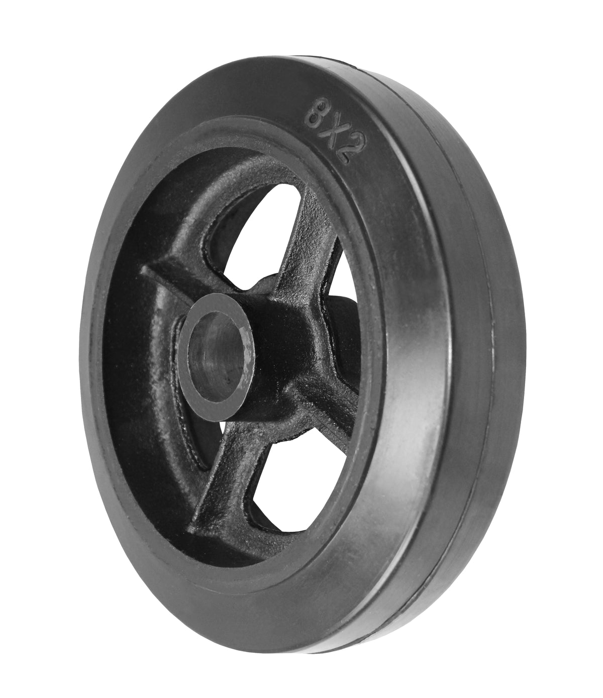 8" x 2" rubber on steel replacement wheel