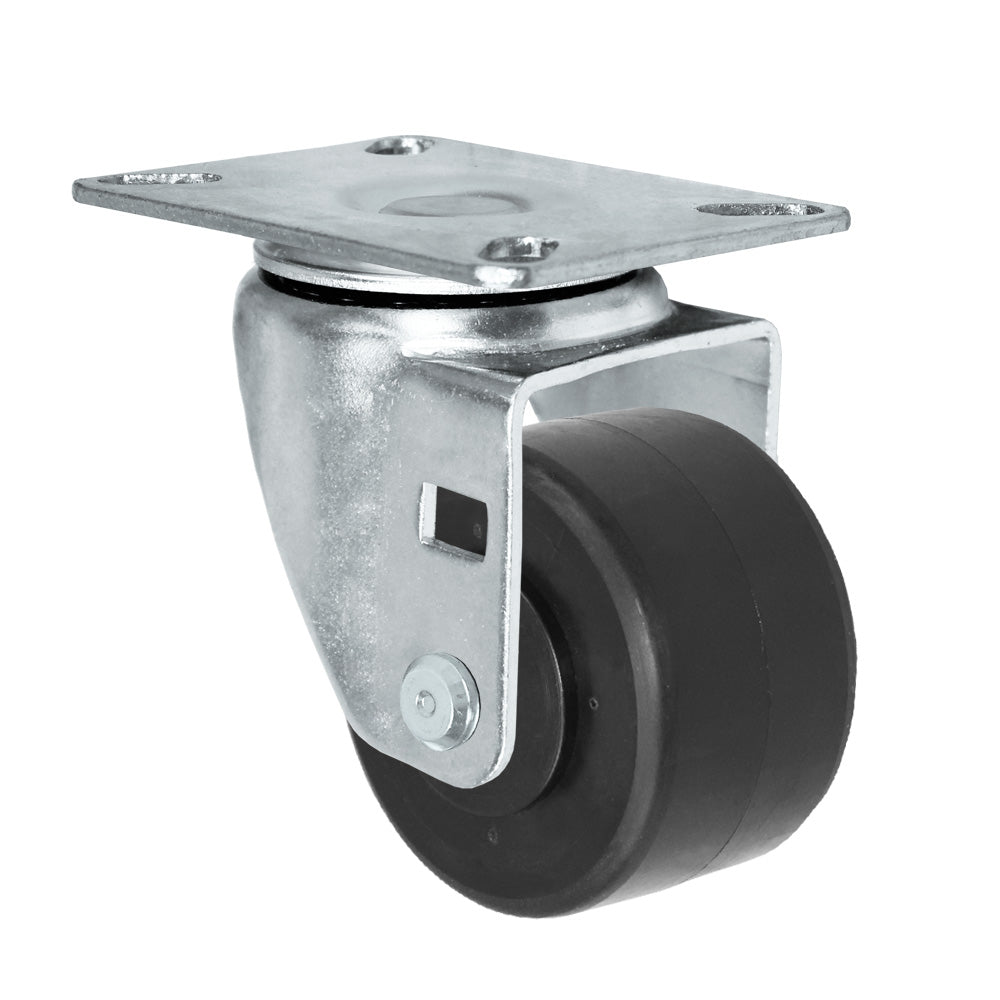 Swivel caster, 3" x 1-13/16" hd polyolefin wheel, Plate 3-1/8 x 4-1/8"