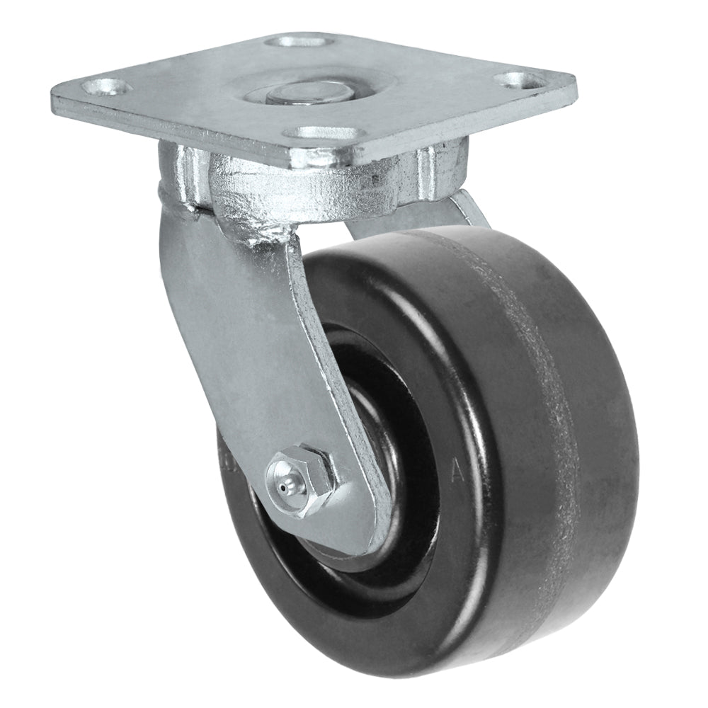 Swivel caster, 4" x 2" phenolic wheel, Plate 4 x 4-1/2"