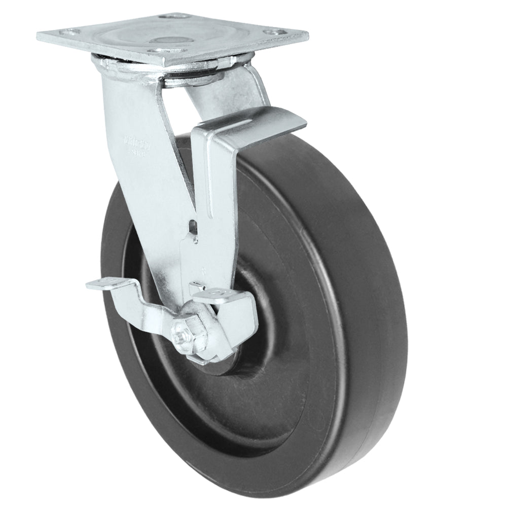 Side brake caster, 8 in. hd polyolefin wheel (34 Series shown)