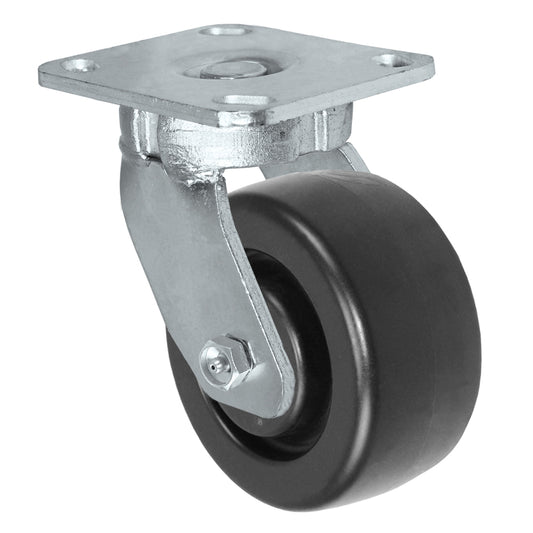 Swivel caster, 4" x 2" hd polyolefin wheel, Plate 4 x 4-1/2"