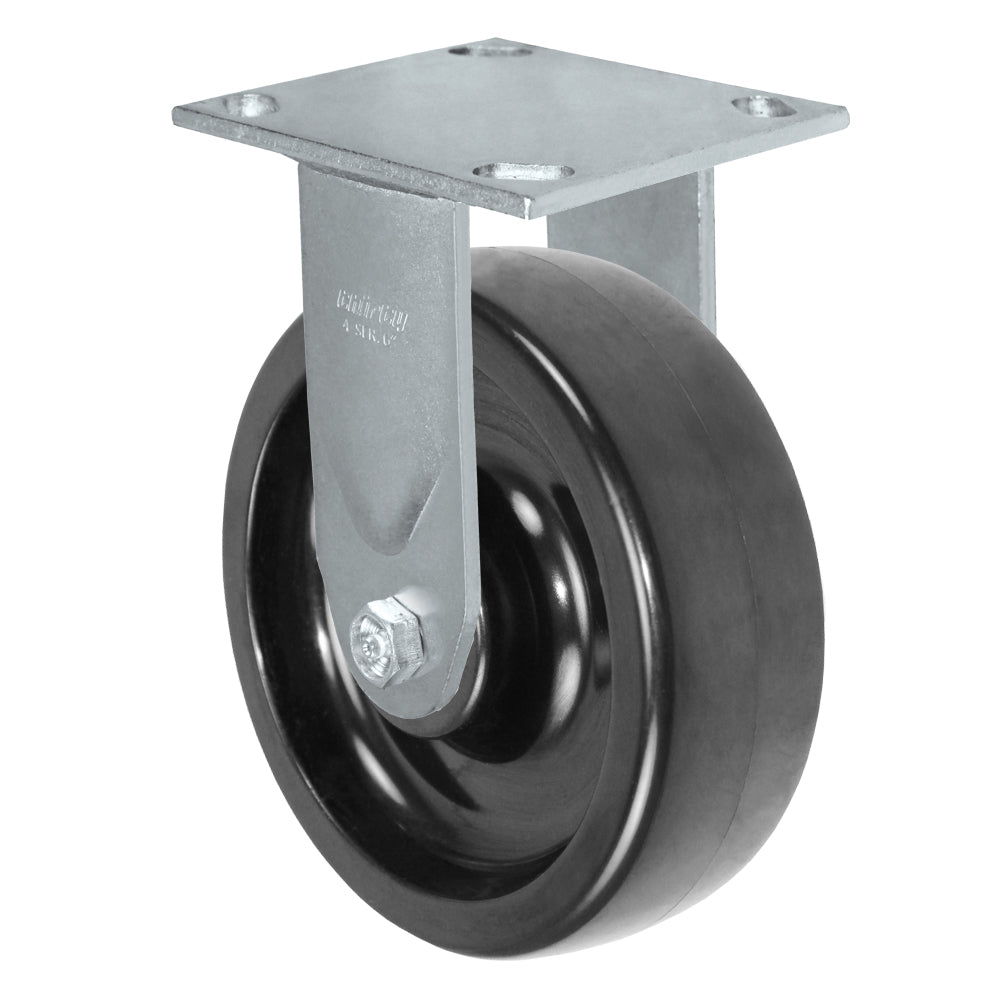 Rigid caster, 4" x 2" high-temp phenolic wheel, Plate 4 x 4-1/2"