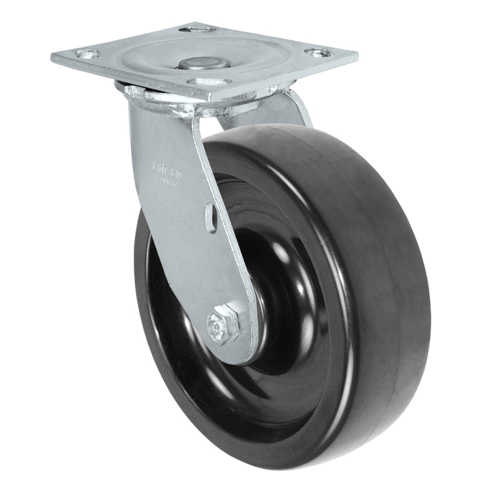 Swivel caster, 4" x 2" high-temp phenolic wheel, Plate 4 x 4-1/2"
