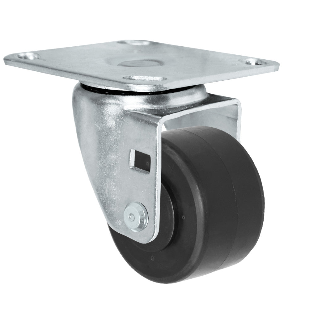 Swivel caster, 3" x 1-13/16" hd polyolefin wheel, Plate 4 x 4-1/2"