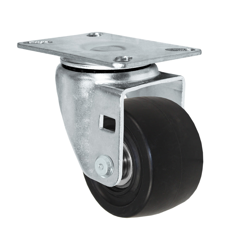 Swivel caster, 3" x 1-13/16" glass-filled nylon wheel, Plate 3-1/8 x 4-1/8"