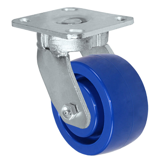 Swivel caster, 4" x 2" solid polyurethane wheel, Plate 4 x 4-1/2"