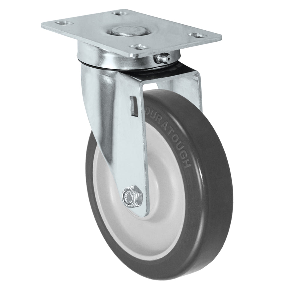 Swivel caster, 3" x 1-1/4" duratough polyurethane wheel, Plate 2-3/8 x 3-5/8"