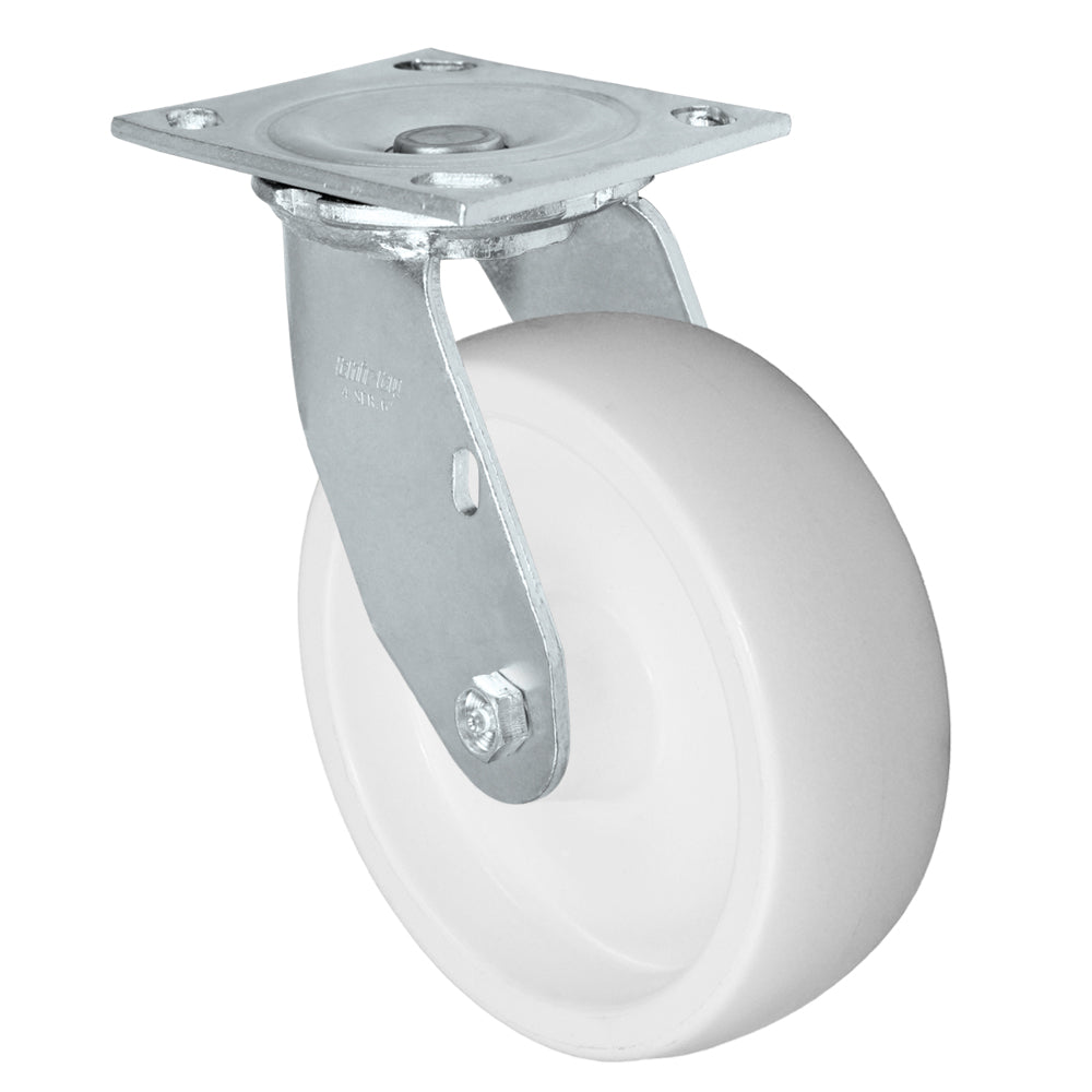 Swivel caster, 6" x 2" polyolefin wheel, Plate 4 x 4-1/2"