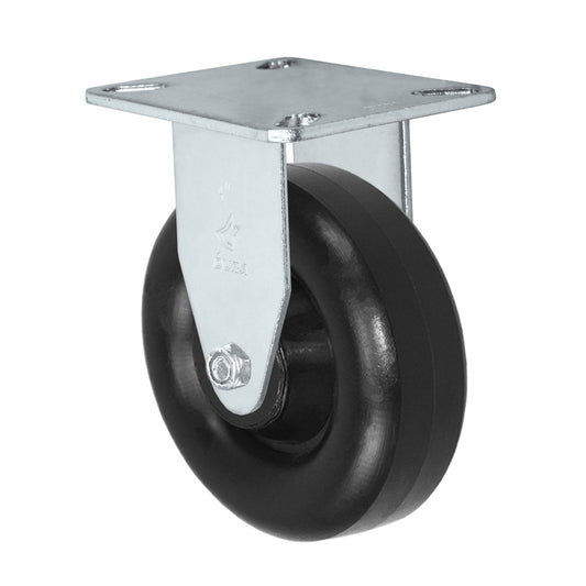 Rigid caster, 4" x 1-1/4" donut polyolefin wheel, Plate 2-3/8 x 3-5/8"