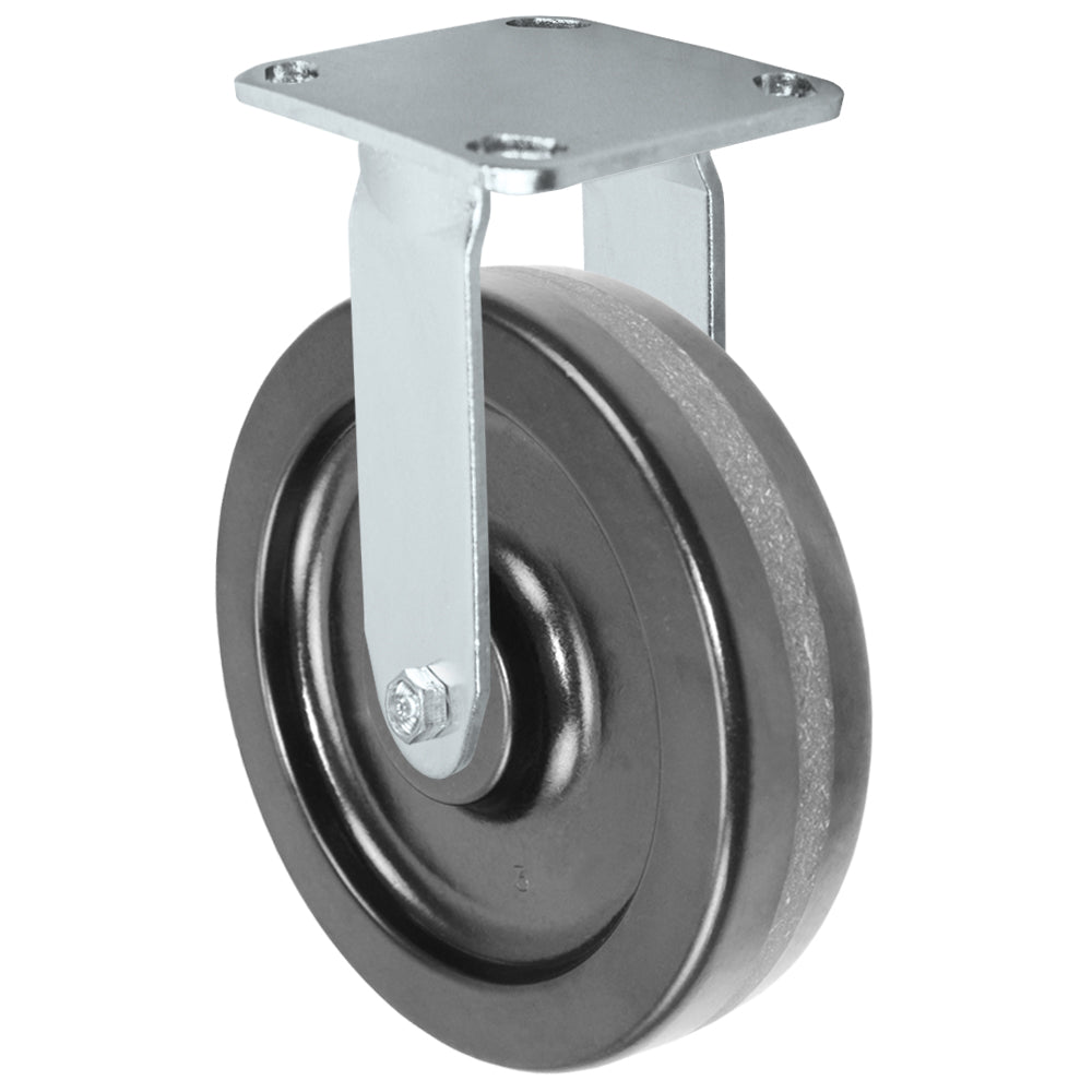Rigid caster, 8" x 2" phenolic wheel, Plate 4 x 4-1/2"