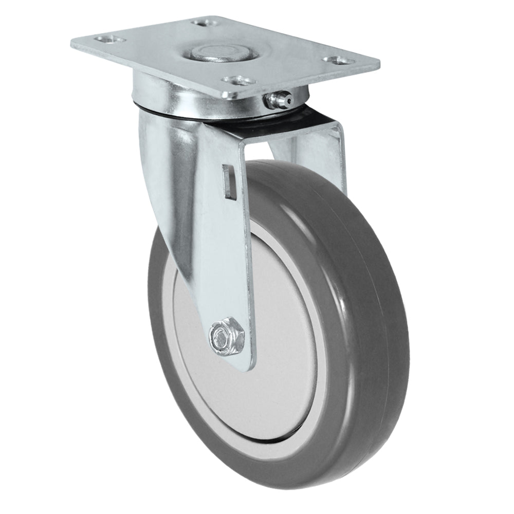 Swivel caster, 5" x 1-1/4" polyurethane wheel, Plate 2-3/8 x 3-5/8"
