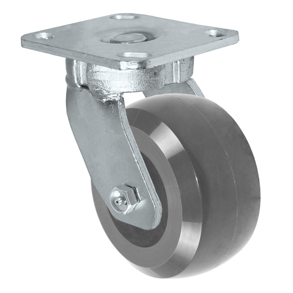 Swivel caster, 4" x 2" hd solid polyurethane wheel, Plate 4 x 4-1/2"