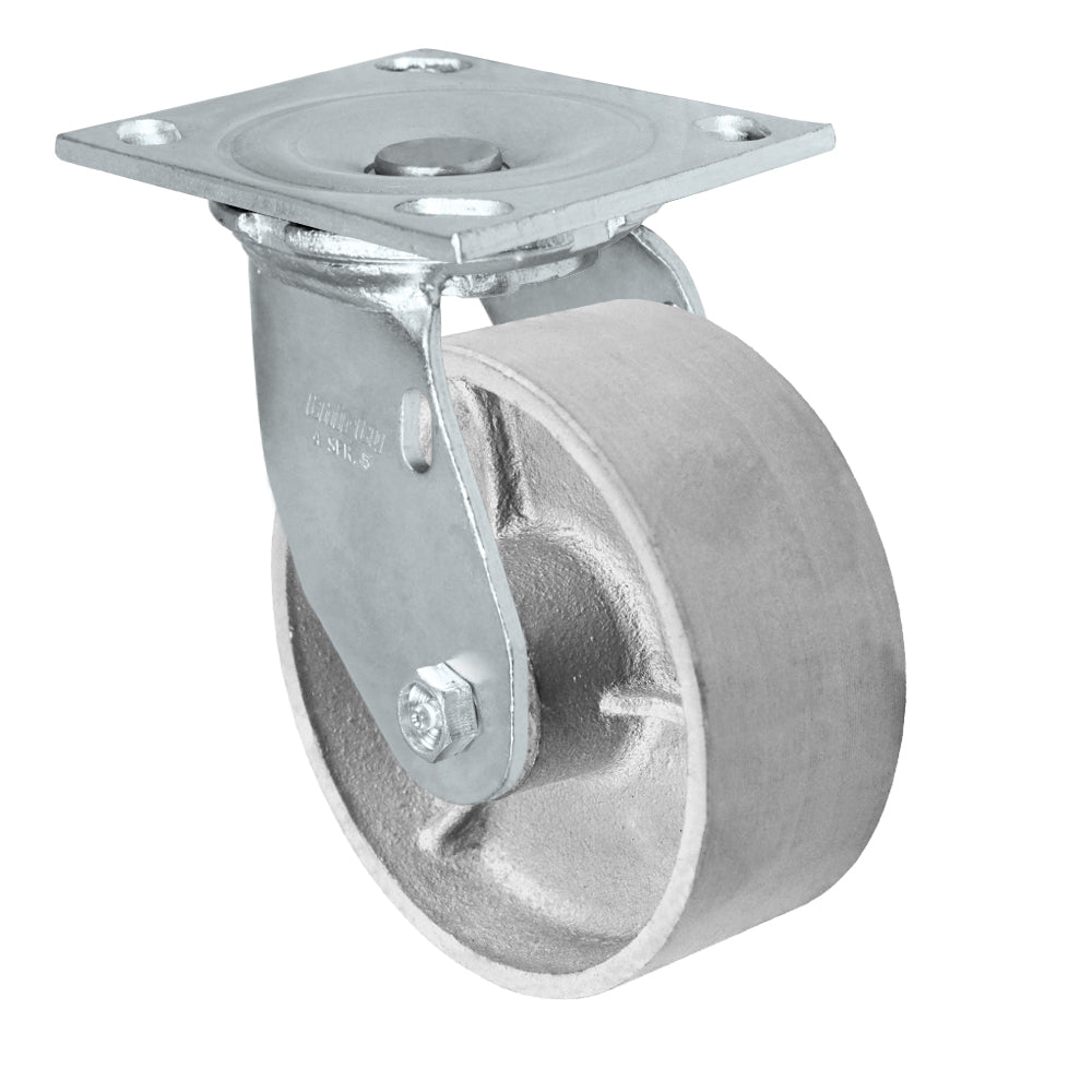 Swivel caster, 5" x 2" semi-steel wheel, Plate 4 x 4-1/2"