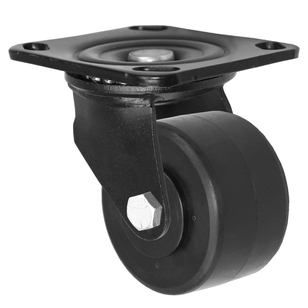 Swivel caster, 3" x 1-13/16" hd polyolefin wheel, Plate 4 x 4-1/2"