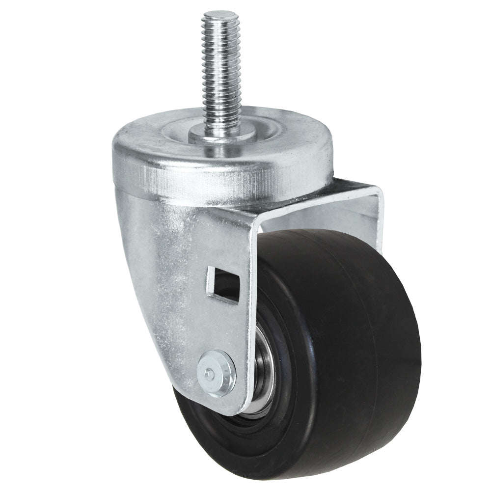 Swivel caster, 3" x 1-13/16" glass-filled nylon wheel, Threaded stem 1/2-13 x 1-1/2"