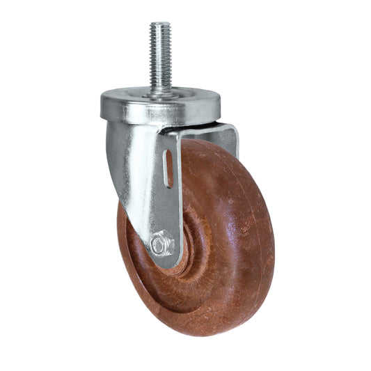 Swivel caster, 4" x 1-1/4" high-temp glass-filled nylon wheel, Threaded stem 1/2-13 x 1-1/2"