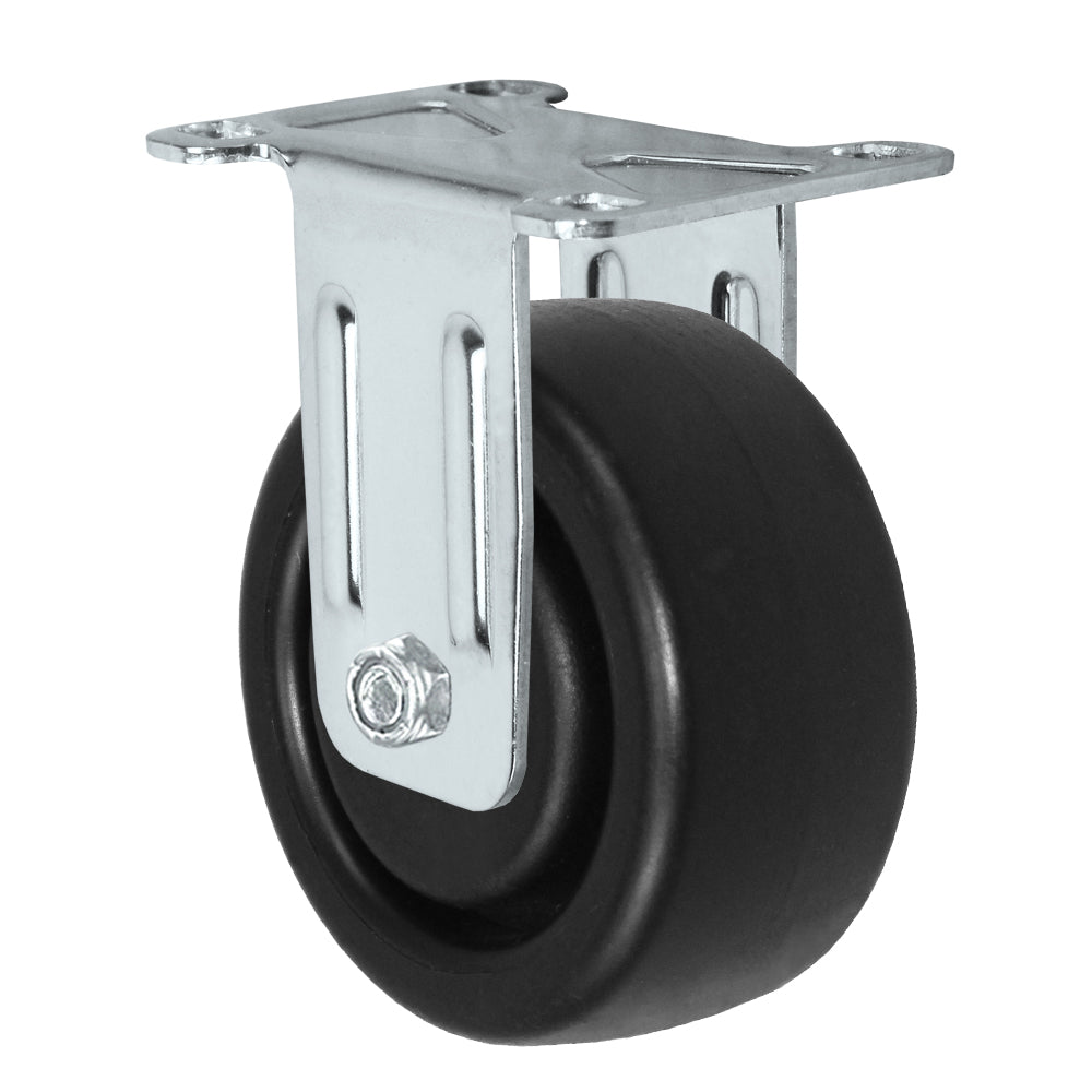 Rigid caster, 3" x 1-1/4" hd polyolefin wheel, Plate 2-3/8 x 3-5/8"