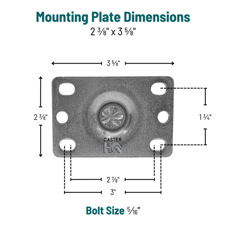 Top plate 2-3/8 x 3-5/8 in. with bolt hole spacing
