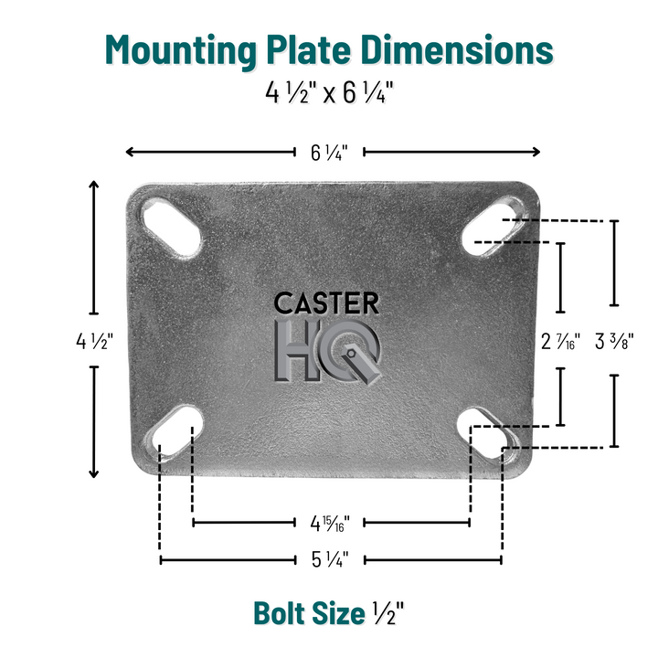 Top plate 4-1/2 x 6-1/4 in. with bolt hole spacing