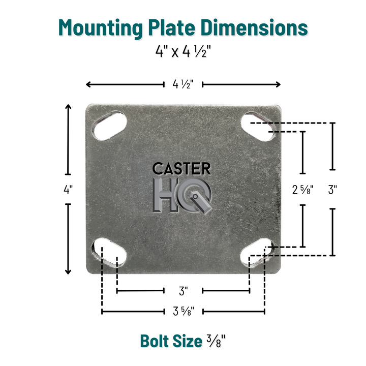 Top plate 4 x 4-1/2 in. with bolt hole spacing